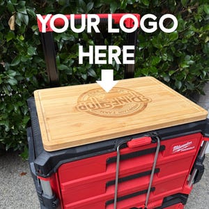 Custom Laser-Engraved Bamboo Tabletop for Milwaukee Packout