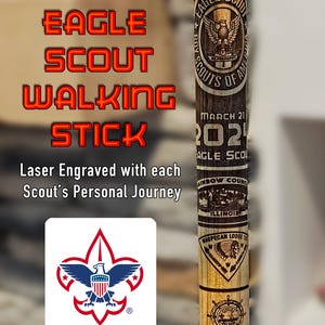 Eagle Scout Walking Stick, Court of Honor, Scout Stave. Officially Licensed by Scouting America
