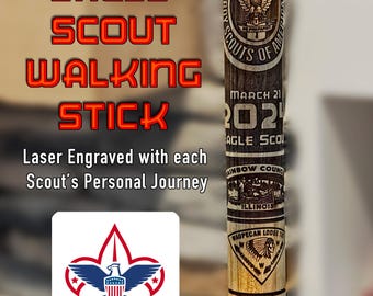 Eagle Scout Walking Stick, Court of Honor, Scout Stave. Officially Licensed by Scouting America