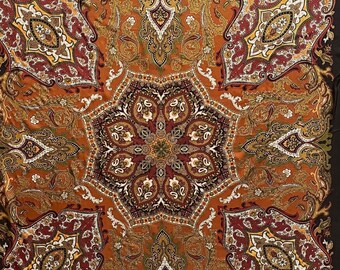 Vintage Oscar De La Renta Silk Scarf - Paisley Style Signed Scarf