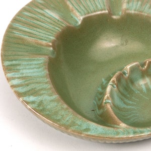 Midcentury Green Ceramic Ashtray image 2