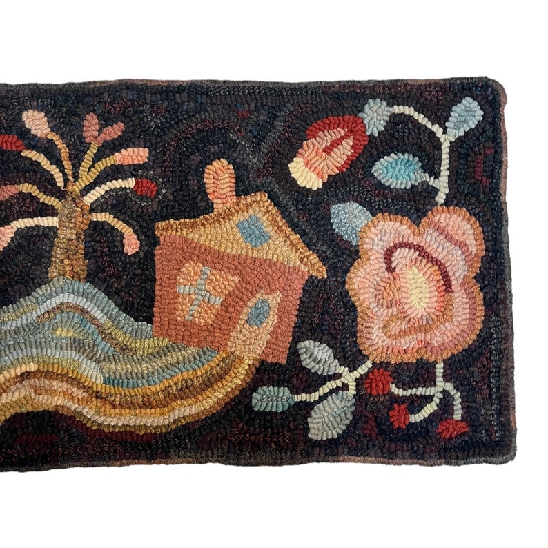 Vintage Handmade Rug Hooking Floral Home Decoration Spring Pastel House ...