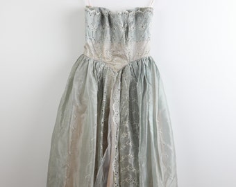 Blue Moon 1950's Vintage Dress - Vintage Prom Dress Formal Wear Floral Strapless Dress