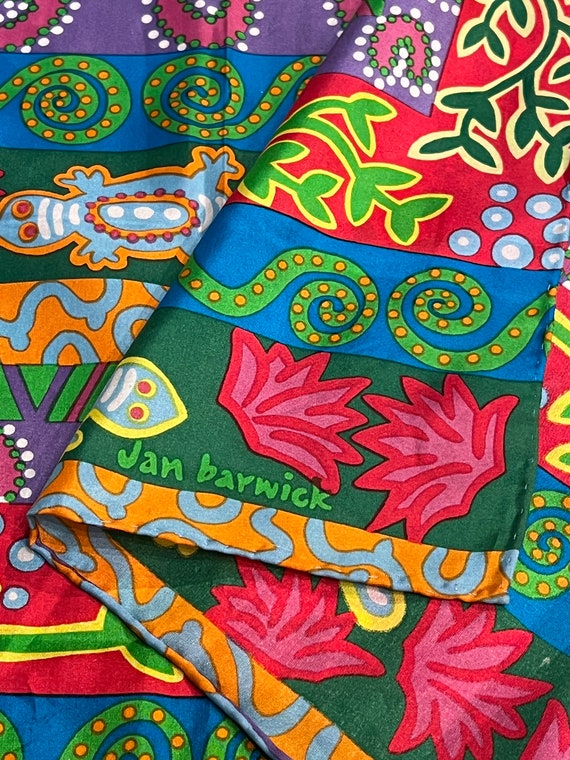 Jan Barwick Vibrant Salamander Silk Scarf - image 2