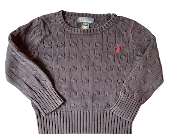 photo-Polo by Ralph Lauren Kids Navy Cable Knit Cotton Sweater | Size 3/3T