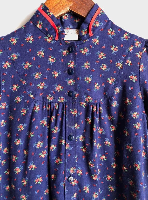 Kids Prairie Dress size 10 Navy Floral - image 3