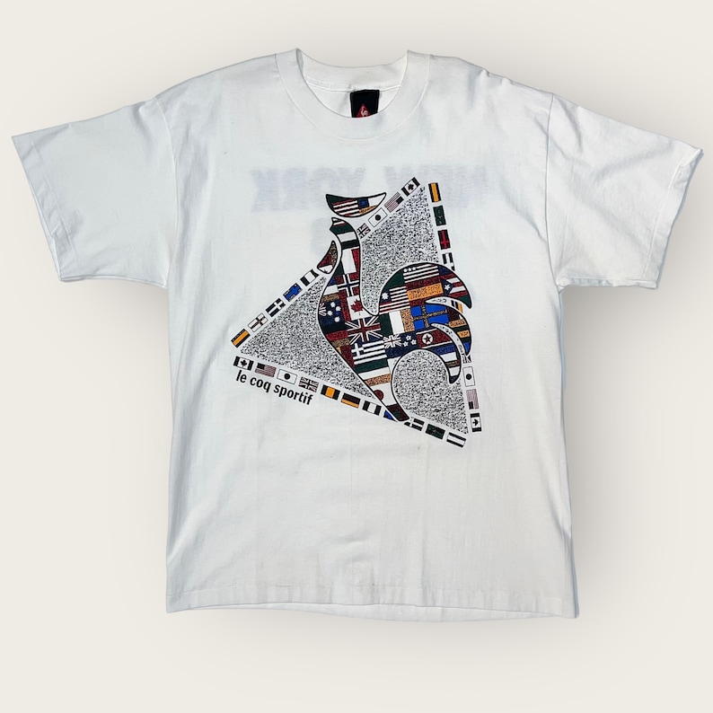 Le Coq Sportif New York 1993 Flags of the World Graphic Logo Tee image 1