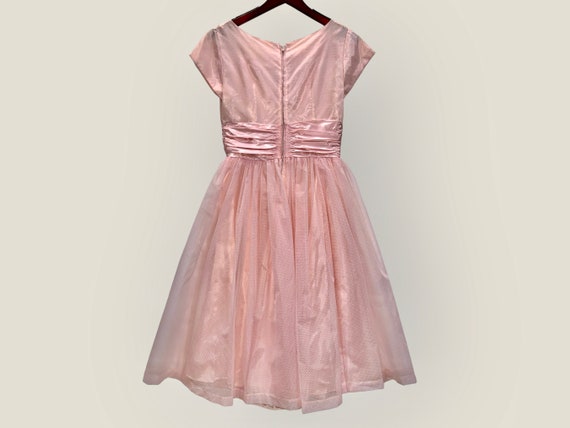 1950’s Pastel Pink Party Dress with White Swiss D… - image 4