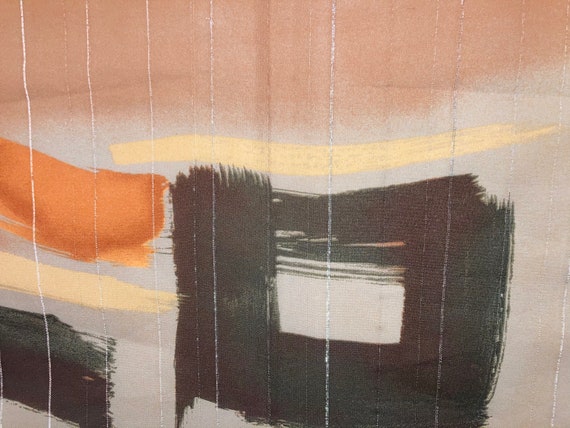 Vintage Abstract Scarf With Silver Threads - image 6