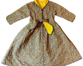 Small Floral Kids Quilted Robe Dress with Tie Front | Pettirobe by Loungees