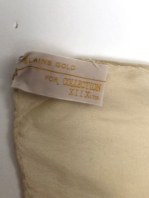 Elaine Gold Long Silk Scarf with Lilac, Peach and… - image 3