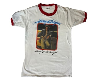 1980s Harry Chapin Ringer Tour T-Shirt | Vintage Printed Made in USA Tee