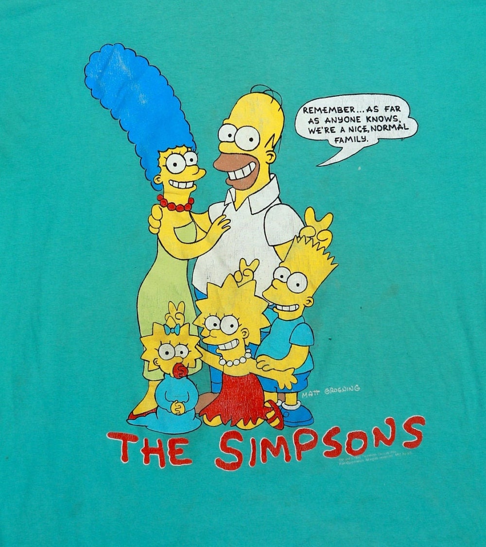 The Simpsons Family Portrait 1990 Vintage Graphic Tee - Etsy