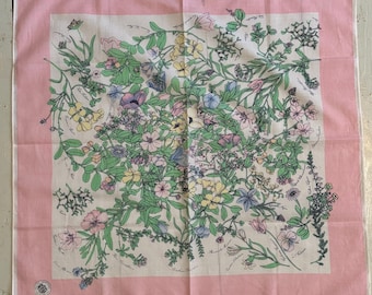 Pastel Floral Mantero Collection Authentic Vintage Scarf