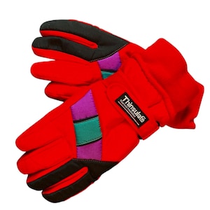 Kids Thinsulate Neon Colorblock Winter Snow Gloves