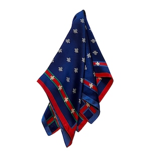 Vintage Blue & Red Buzzing Bee Scarf