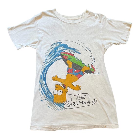 1989 Bart Simpson Aye Carumba Surf Misprint Graphic T-shirt - Etsy