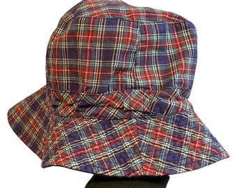 Bucket Hat Blue, Red, & Green Plaid