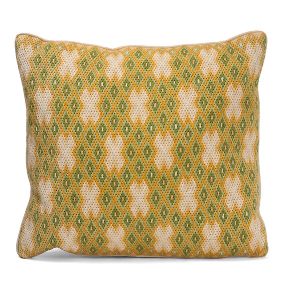 Vintage Needlepoint Decorative Pillow Etsy