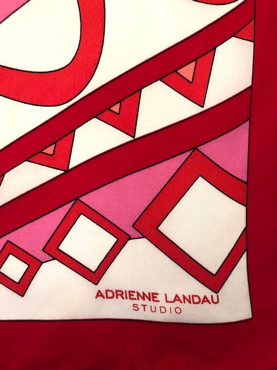 1960's Vintage Adrienne Landau Mod Long Silk Scarf - image 3