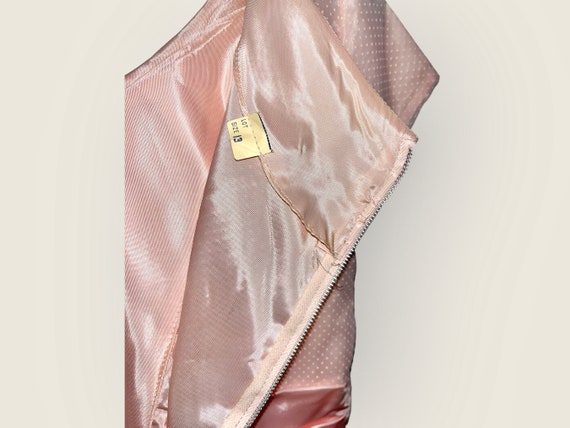 1950’s Pastel Pink Party Dress with White Swiss D… - image 9