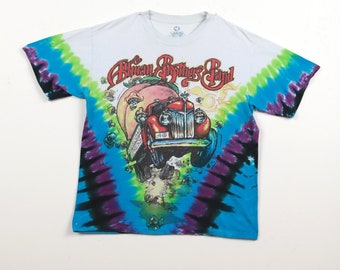 Vintage Allman Brothers Band Tie-Dyed Double Side Printed Concert T-Shirt - Hand Dyed Vintage Tees