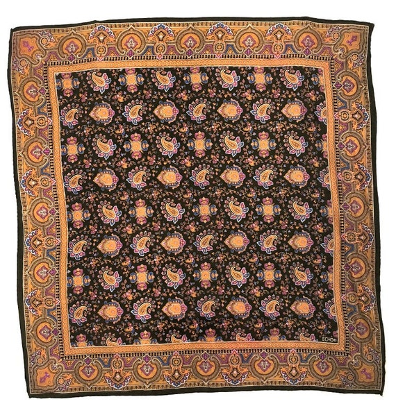 Echo Vintage Brown Paisley Silk Scarf