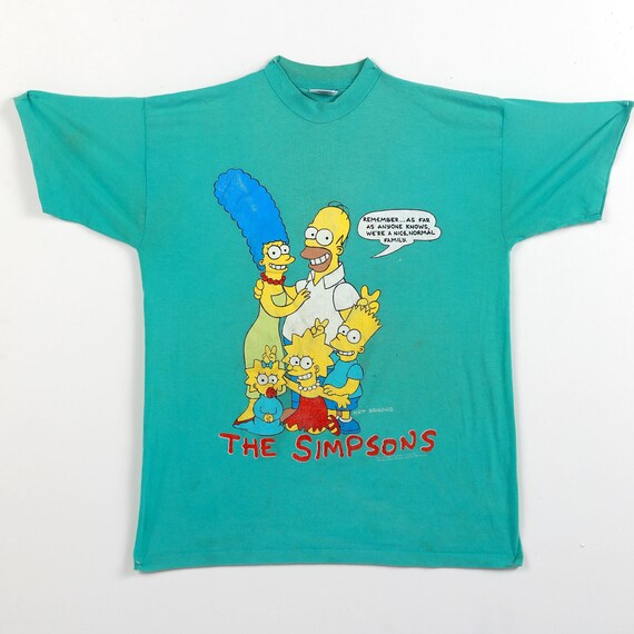 The Simpsons Family Portrait 1990 Vintage Graphic Tee - Gem