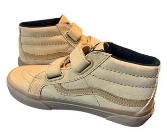 Vans Sneaker Size 1 Tan Mid-Rise Vans with Velcro Laces Toddler Baby