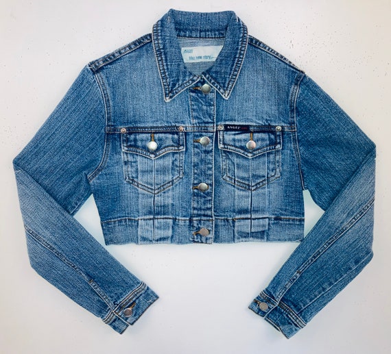 Angel Denim Jacket With Silver Buttons and Two Front Chest