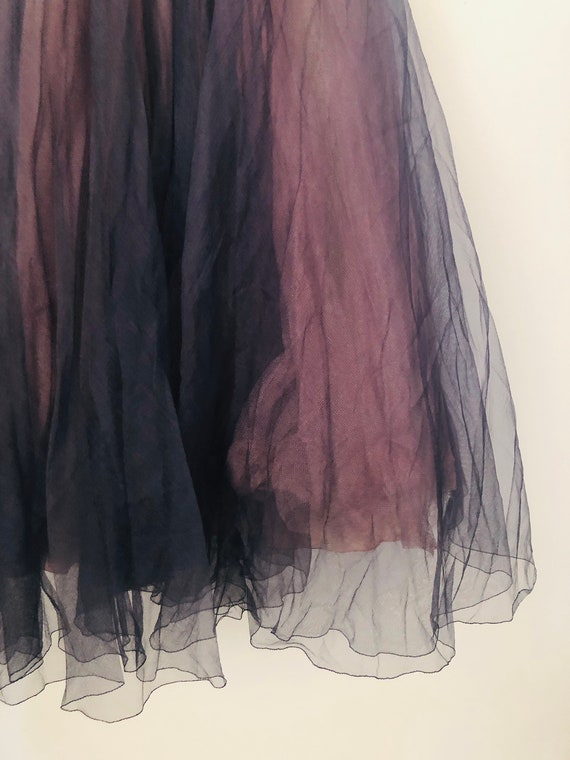 Vintage 1950's Purple tulle Prom dress with shawl - image 5