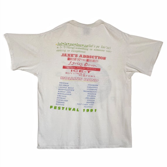 RARE OG Lollapalooza 1991 Concert Tour Tee T-shir… - image 2