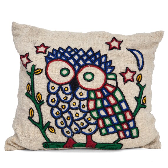 Night Owl Decorative Pillow Etsy