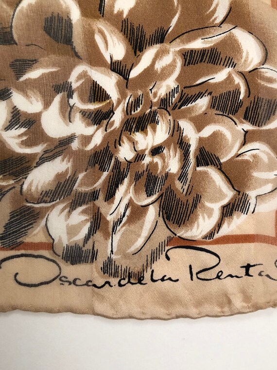 Oscar de la Rentav Floral Scarf |  Vintage Silk S… - image 1