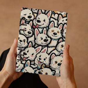 Cuaderno de notas con diseño de perrito, cuaderno infantil con diseño de perro, cuaderno de anillas A5 rellenable de 90 páginas, diario de regalo para amantes de los perros, planificador maximalista.