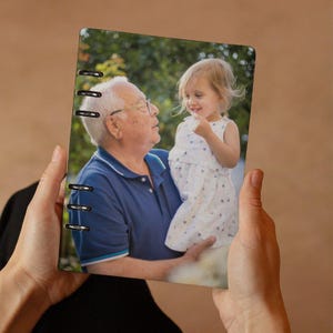 Pasta de diário de fotos personalizada, caderno de família personalizado, caderno de esboços de planejador de anel A5 recarregável, memórias de animais de estimação e membros da família presentes