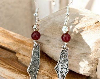 Palestine map earrings