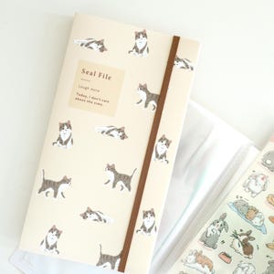 Livre de rangement d'autocollants de chat, rangement de cartes, rangement, classeur, album, rangement de photos, fournitures scolaires, organiseur de scrapbooking, rangement d'étiquettes, kawaii