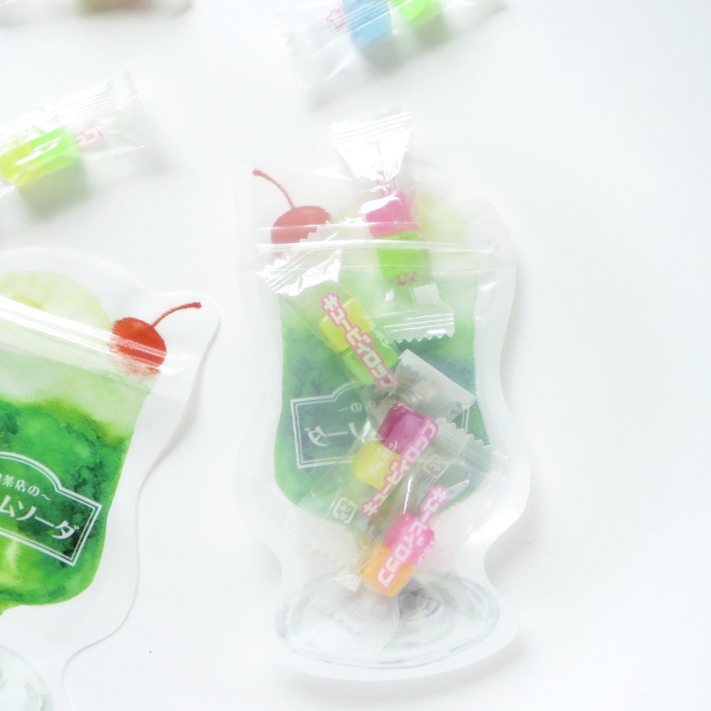 Cream Soda Zip Bag | Retro Japanese Candy Bags, Mini Gift (5pc) - Etsy