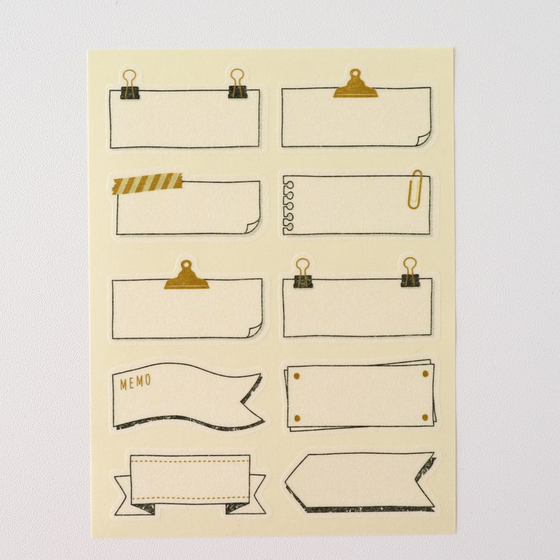 Sticker Outline Paper Paper Label Stickers | Planner, Journal, Scrapbook (4 Sheets) - Etsy