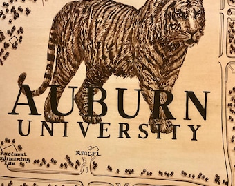 Auburn University Campus Map - Fine Art Print