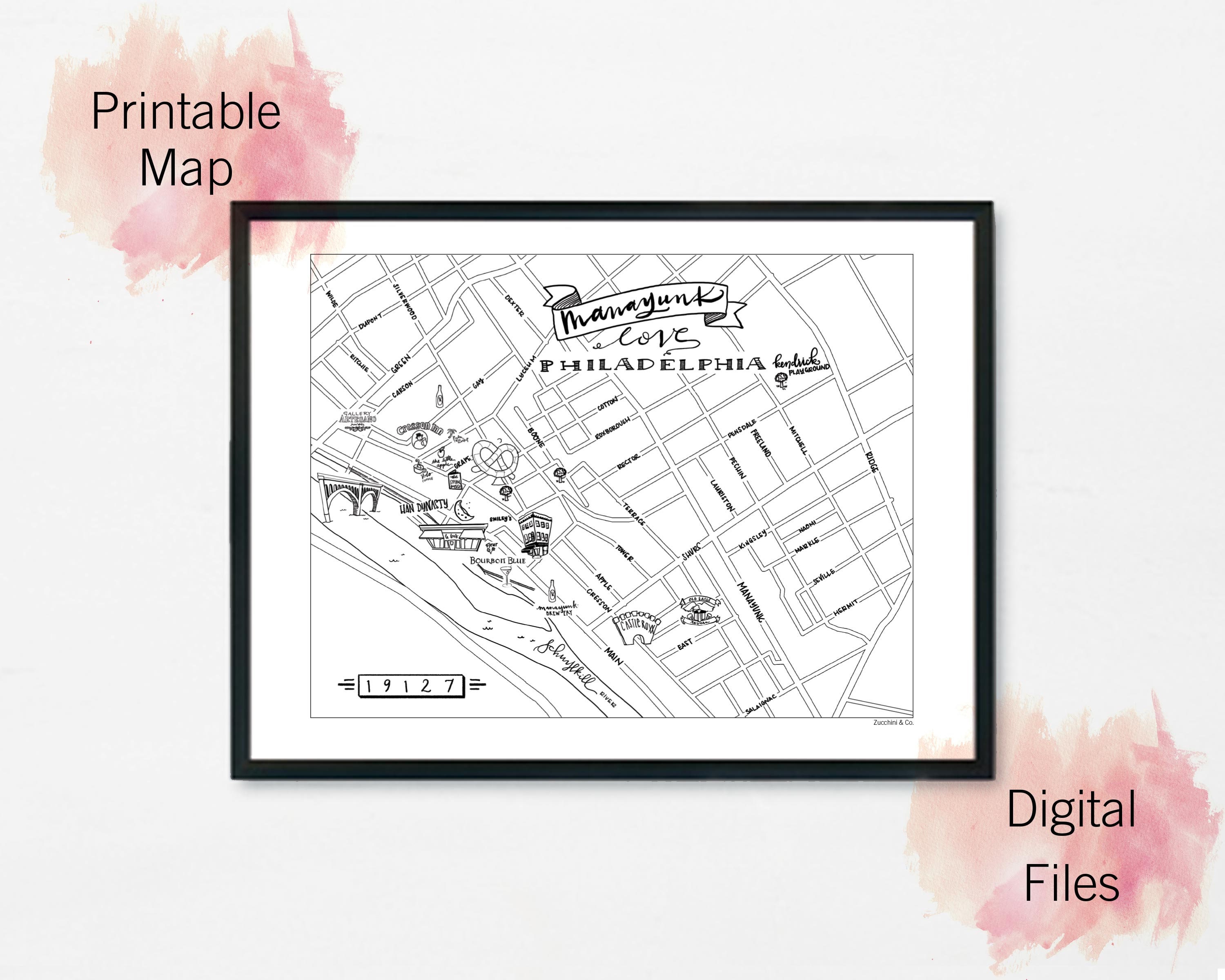 Manayunk Map Manayunk Philadelphia Map - Digital Download PDF - Etsy