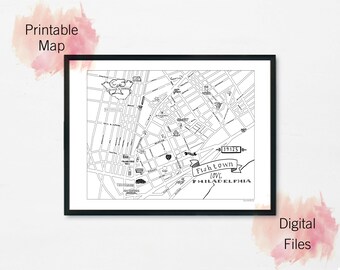 Fishtown Philadelphia Map - Digital Download PDF