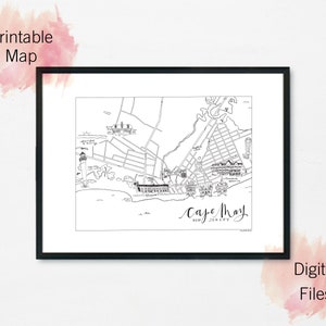 Kaart Cape May: digitale pdf-download