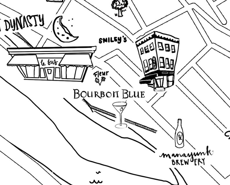 Manayunk Map Manayunk Philadelphia Map - Digital Download PDF - Etsy
