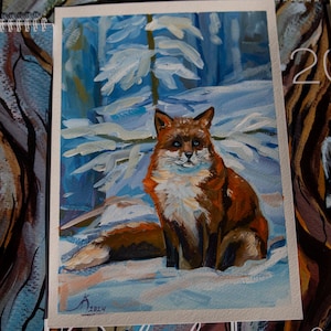 Acquerello originale raffigurante la fauna selvatica, dipinto di animali della foresta su carta, illustrazione di animali dipinta a mano, decorazione da parete naturalistica, regalo per gli amanti dell'arte.