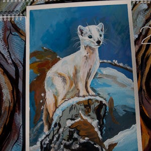Acquerello di animali, dipinto originale di animali selvatici, illustrazione di uccelli della foresta fatta a mano, regalo per gli amanti della natura, dipinto di animali selvatici su carta