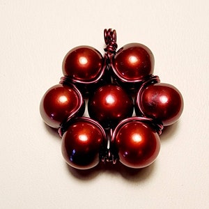 Red Pearl Jewelry Large Pearl Necklace Pendant or Charm, Girlfriend Gift Freshwater Pearl Jewelry Shimmer, Wife Gift for Her, Prom Jewelry