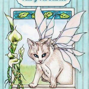 Fairy Furbabies - A Fantasy Cat Coloring Book for Adults Colouring - Full Book 32 Images Digital Download PDF