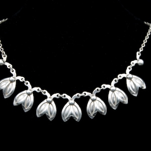Vintage Hermann Siersbol Silver Modernist Necklace